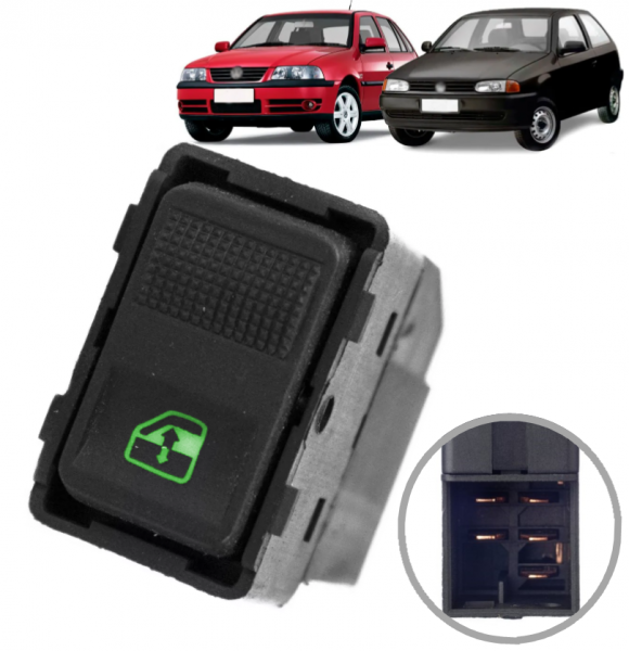 INTERRUPTOR VIDRO ELÉTRICO SIMPLES TRASEIRO - Peças em geral Hype Car